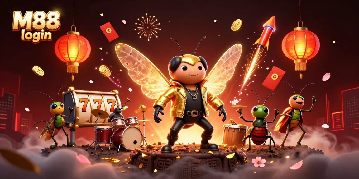 Experience M88 login with an electrifying rock star scene in a vibrant casino setting.
