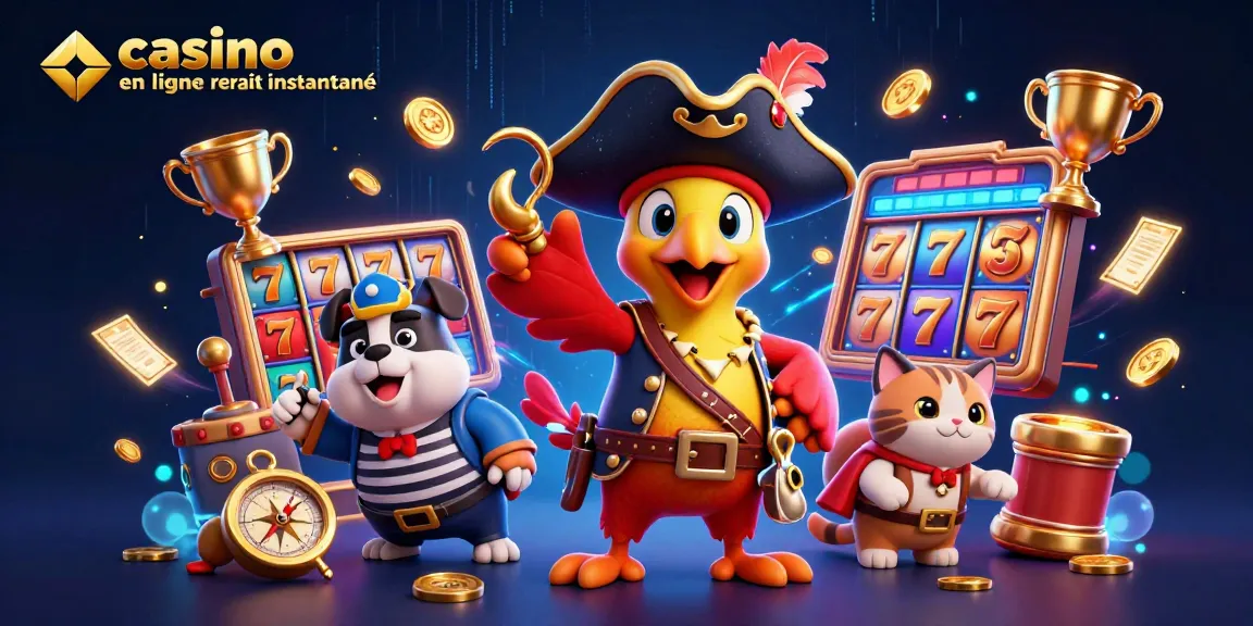Vivez l'excitation du casino en ligne retrait instantané avec ce visuel captivant d'illustration