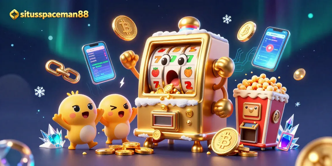 Experience exciting moments with situs spaceman88 at vibrant slot machines and glowing crypto coins.